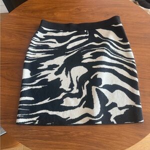 H&M Black and White Zebra-Print Mini Skirt